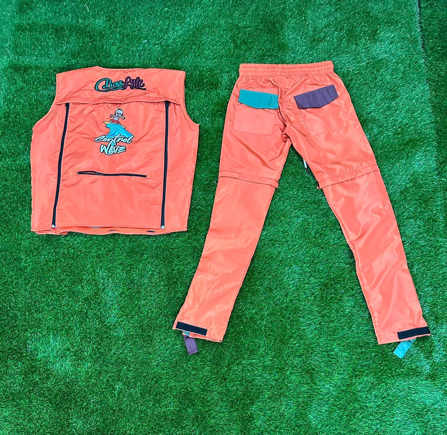 Orange Create The Motion Utility Vest Set